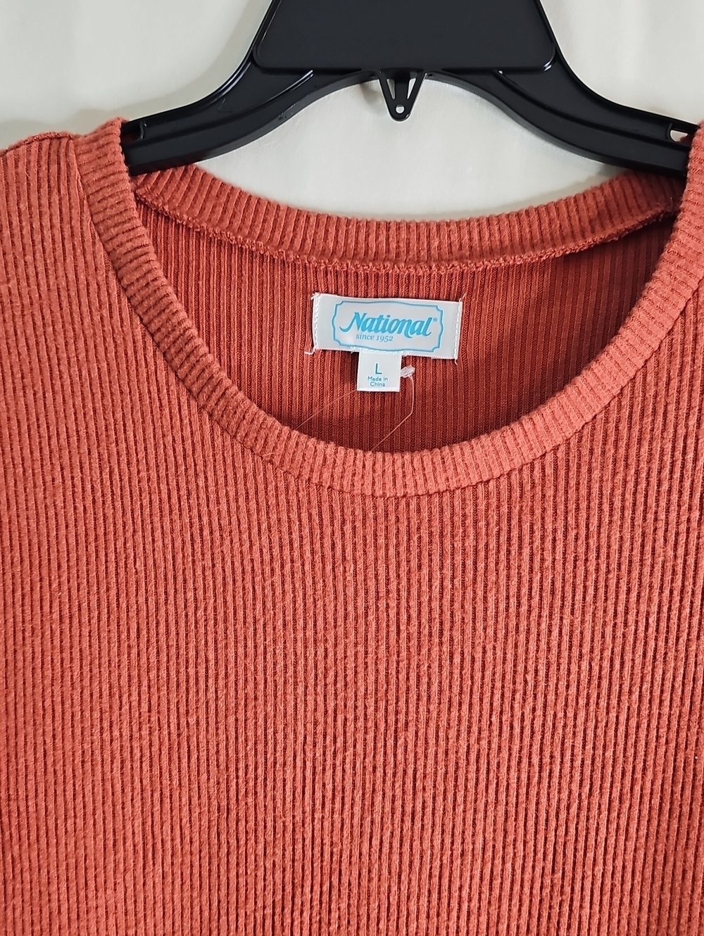 National  Ribbed 3/4 Sleeve Dress — Rust  Color - Picture 2 of 7